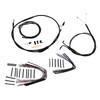 Burly Brand - 18" Complete Black Vinyl Handlebar Cable/Line Kit for Ape Hanger Handlebars fits '07-'10 FXST/B/C/D Model