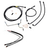 Burly Brand - 13" Complete Black Vinyl Handlebar Cable/Line Kit for Ape Hanger Handlebars fits '17-'20 FLHT/​FLHX W/O ABS