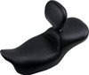 Le Pera - Black Smooth Maverick Daddy Long Legs Seat with Backrest fits '08-'24 Touring Models (Except '23 FLHXSE/​FLTRXSE) (15” W Front, 6” W Rear)