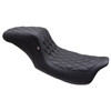 Mustang - Double Diamond One Piece 2-Up Squareback Seat fits '08-'23 Touring Models (Except '23 FLHXSE/​FLTRXSE) (10 1/ 1 2” Driver Seat Area, 6 /2 ” Passenger Seat Area)