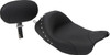 Mustang - 79602 - Wide Solo Seat - With Backrest - Black - Studded W/Concho - FL '08+