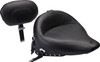 Mustang - Black Studded w/ Concho Wide Solo Seat with Backrest fits '07-'15 FLSTC, '00-'07 FLSTS/C Models