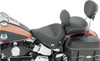 Mustang - Black Studded w/ Concho Wide Solo Seat with Backrest fits '07-'15 FLSTC, '00-'07 FLSTS/C Models