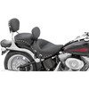 Mustang - Black Studded w/ Concho Wide Solo Seat with Backrest fits '06-'10 FXST, '07-'17 FLSTF/B, '08-'11 FLSTSB Models