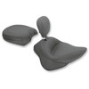 Mustang - Black Smooth Vintage Wide Solo Seat with Backrest fits '11-'13 FXS, '12-'17 FLS Models