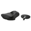 Mustang - Black Smooth Vintage Wide Solo Seat with Backrest fits '04-'22 Sportster W/ 4.5 Gal Tank