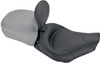 Mustang - 79102 - Wide Solo Seat - With Backrest - Black - Studded W/Concho - Road King '97-'07