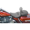 Mustang - Black Smooth Vintage Road King Wide Solo Seat with Backrest fits '06-'07 FLHX, '99-'07 FLHR Models