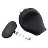 Mustang - Black Smooth Vintage Road King Wide Solo Seat with Backrest fits '06-'07 FLHX, '99-'07 FLHR Models