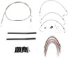 Burly Brand - B30-1103 - Complete Stainless Braided Handlebar Cable/Brake Line Kit - 13" Ape Hangers- '08-'13 FLH