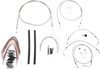 Burly Brand - B30-1104 - Complete Stainless Braided Handlebar Cable/Brake Line Kit - 15" Ape Hangers - '08-'13 FLH