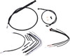 Burly Brand - B30-1255 - Complete Black Vinyl Handlebar Cable/Line Kit for Ape Hanger Handlebars - 14"