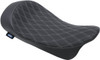 Drag Specialties Seats - Low Solo Seat - Double Diamond - Silver Stitch - FL '08-'23