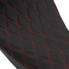 Drag Specialties Seats - Forward Low Solo Seat - Diamond - Red Stitched - FL '08-'23