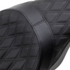 Drag Specialties Seats - Forward Positioned Predator 2-Up Seat - Double Diamond - Black Stitching - FL '08-'23