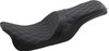 Drag Specialties Seats - Forward Positioned Predator 2-Up Seat - Double Diamond - Silver Stitched - FL '08-'23