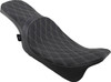 Drag Specialties Seats - Predator 2-Up Seat - Double Diamond - Silver Stitching - FL '08-'23