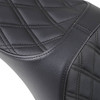 Drag Specialties Seats - Predator III Seat - Double Diamond - Black Stitching - FL/FX '18-'22