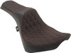 Drag Specialties Seats - Predator III Seat - Double Diamond - Red Stitching - FL/FX '18-'22