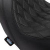 Drag Specialties Seats - Predator Seat - Double Diamond w/ Black Sitching - Vinyl - FLSB/FXLR '18-'23