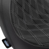 Drag Specialties Seats - Predator Seat - Double Diamond w/ Silver Sitching - Vinyl - FLSB/FXLR '18-'23