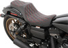 Drag Specialties Seats - Predator III Seat - Double Diamond - Red Stitching - FXD/FLD '06-'17