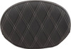 Drag Specialties Seats - Oval Sissy Bar Pad - Double Diamond - SIlver Stitch - FL '99-'22