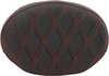 Drag Specialties Seats - Oval Sissy Bar Pad - Double Diamond - Red Stitch - FL '99-'22
