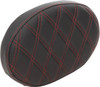 Drag Specialties Seats - Oval Sissy Bar Pad - Double Diamond - Red Stitch - FL '99-'22