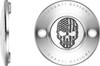 Figurati Designs - FD27-TC-2H-SS - Timing Cover - 2 Hole - Skull - Contrast Cut - Stainless Steel
