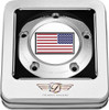 Figurati Designs - FD20-TC-5H-SS - Timing Cover - 5 Hole - American Flag - Reversed - Stainless Steel