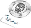 Figurati Designs - FD27-TC-5H-SS - Timing Cover - 5 Hole - Skull - Contrast Cut - Stainless Steel