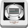 Figurati Designs - FD72-TC-5H-SS - Timing Cover - 5 Hole - Green Line American Flag - Stainless Steel