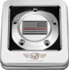 Figurati Designs - FD73-TC-5H-SS - Timing Cover - 5 Hole - Red Line American Flag - Stainless Steel