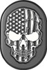 Figurati Designs - FD28-AC-BLK-LT - Antenna Cover - Left Rear Fender - Contrast Cut American Flag Skull - Black