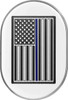 Figurati Designs - FD70-AC-SS-LT - Antenna Cover - Left Rear Fender - Blue Line American Flag - Chrome
