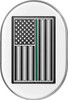 Figurati Designs - FD72-AC-SS-RT - Antenna Cover - Right Rear Fender - Green Line American Flag - Chrome
