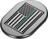 Figurati Designs - FD72-AC-BLK-LT - Antenna Cover - Left Rear Fender - Green Line American Flag - Chrome