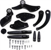 Hawg Halters - FCK-S18A-FR - Forward Control - 18+ Softail - Black Anodized - Standard - Folding Rubber Inlay Pegs - Solid Lever