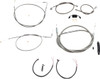 La Choppers - LA-8231KT2-19 - Complete Stainless Braided Handlebar Cable/Brake Line Kit - 18"-20" Handlebars - '12-'17 FXDF
