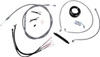 La Choppers - LA-8152KT2-19 - Complete Stainless Braided Handlebar Cable/Brake Line Kit - 18"-20" Handlebars - '18-'22 Softail