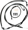 La Choppers - LA-8155KT-13M - Handlebar Cable/Brake Line Kit - Quick Connect - 12" - 14" Ape Hanger Handlebars - Midnight