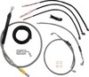 La Choppers - LA-8155KT2-16 - Complete Stainless Braided Handlebar Cable/Brake Line Kit - 15"-17" Handlebars - '18-'22 Softail
