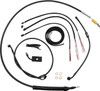 La Choppers - LA-8155KT2-19M - Complete Midnight Braided Cable Kit - Quick Connect - 18"-20" Handlebars - ABS - '18-'22 Softail