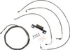 La Choppers - LA-8056KT-08 - Standard Stainless Braided Handlebar Cable/Brake Line Kit - Stock Ape Hangers - '21-'22 FLH