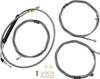 La Choppers - LA-8056KT-13 - Standard Stainless Braided Handlebar Cable/Brake Line Kit - 12"-14" Ape Hangers - '21-'22 FLH