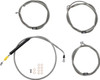 La Choppers - LA-8056KT-19 - Standard Stainless Braided Handlebar Cable/Brake Line Kit - 18"-20" Ape Hangers - '21-'22 FLH