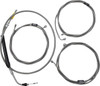 La Choppers - LA-8058KT-19 - Standard Stainless Braided Handlebar Cable/Brake Line Kit - 18"-20" Ape Hangers - '21-'22 Touring