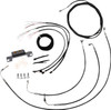 La Choppers - LA-8058KT2-08B - Handlebar Cable/Brake Line Kit - Complete - Stock Handlebars - Black Vinyl