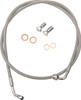 La Choppers - LA-8153B16 - Brake Lines - 15" - 17" Ape Hanger Handlebars - Stainless Steel